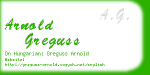 arnold greguss business card
